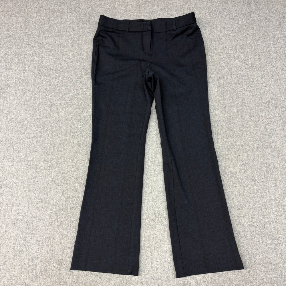 Amanda + Chelsea Dress Pants 4 Navy Blue Textured Stretch Career Bootcut Pants